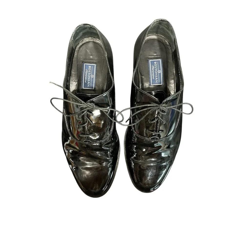 Bostonian‎ Florentine Mens Black Patent Leather Dress Shoes Made in Italy • 10 W